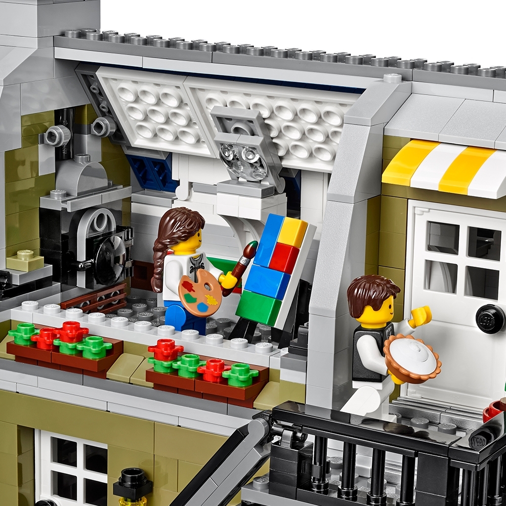 Inside a lego restaurant or bar in fire in manga style with 3 chef