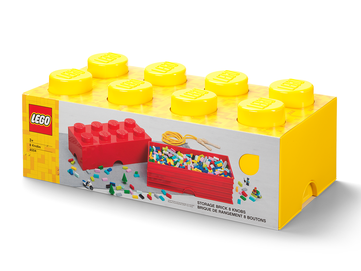 Lego Collection En Bois Boîte De Rangement 8 Tenons - Brun