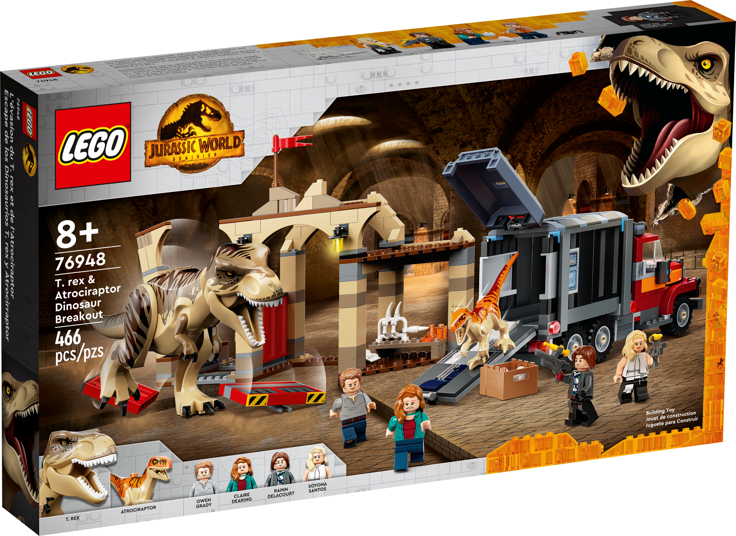 LEGO 76948 Jurassic World T. rex & Atrociraptor Dinosaur Breakout:  Lobigo.co.uk: Toys