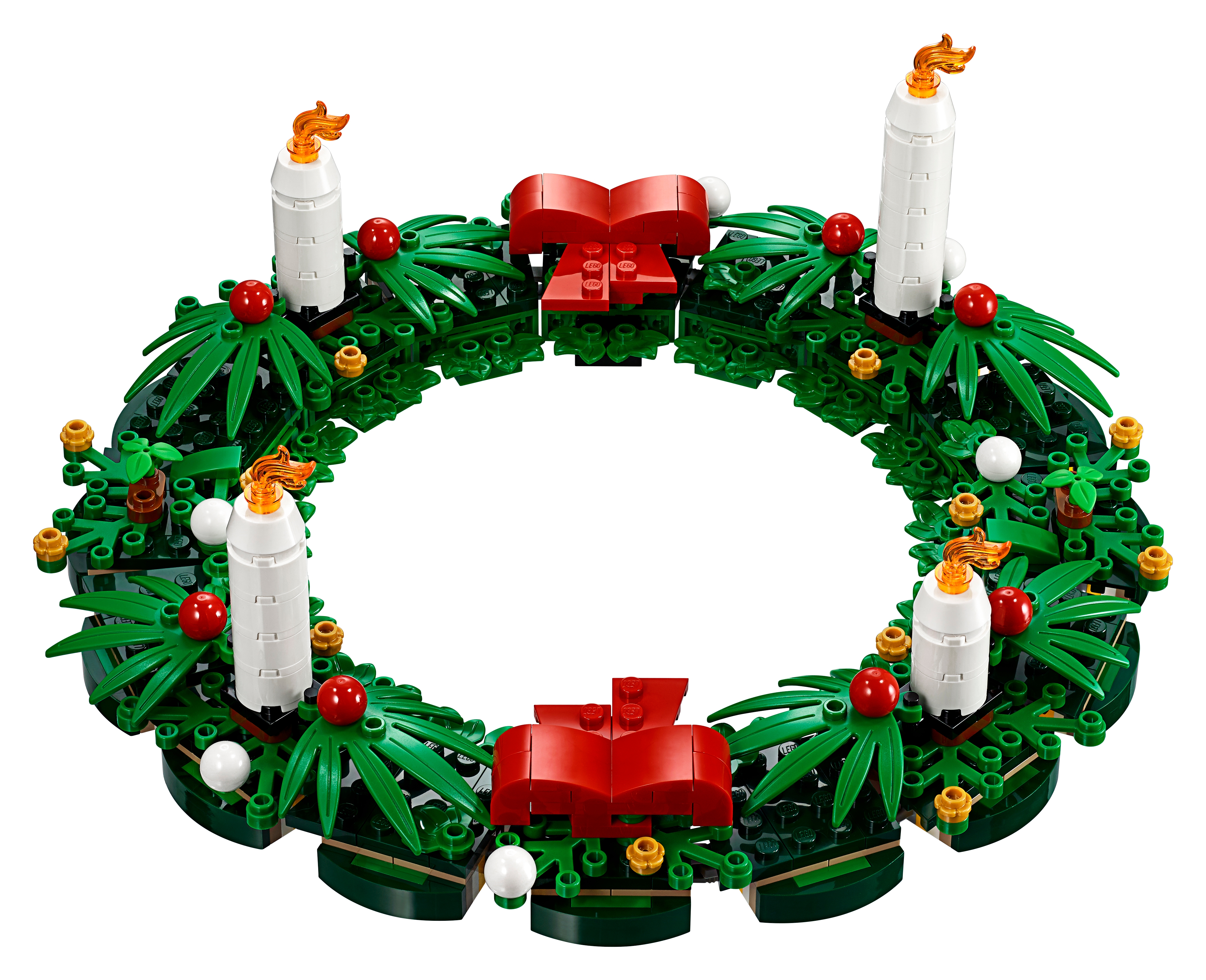 Lego Holiday Combo Pack - Christmas Tree with Presents, Holiday Wreath, 2 Candy Canes, and Santa Claus Minifigure with North Pole Stand