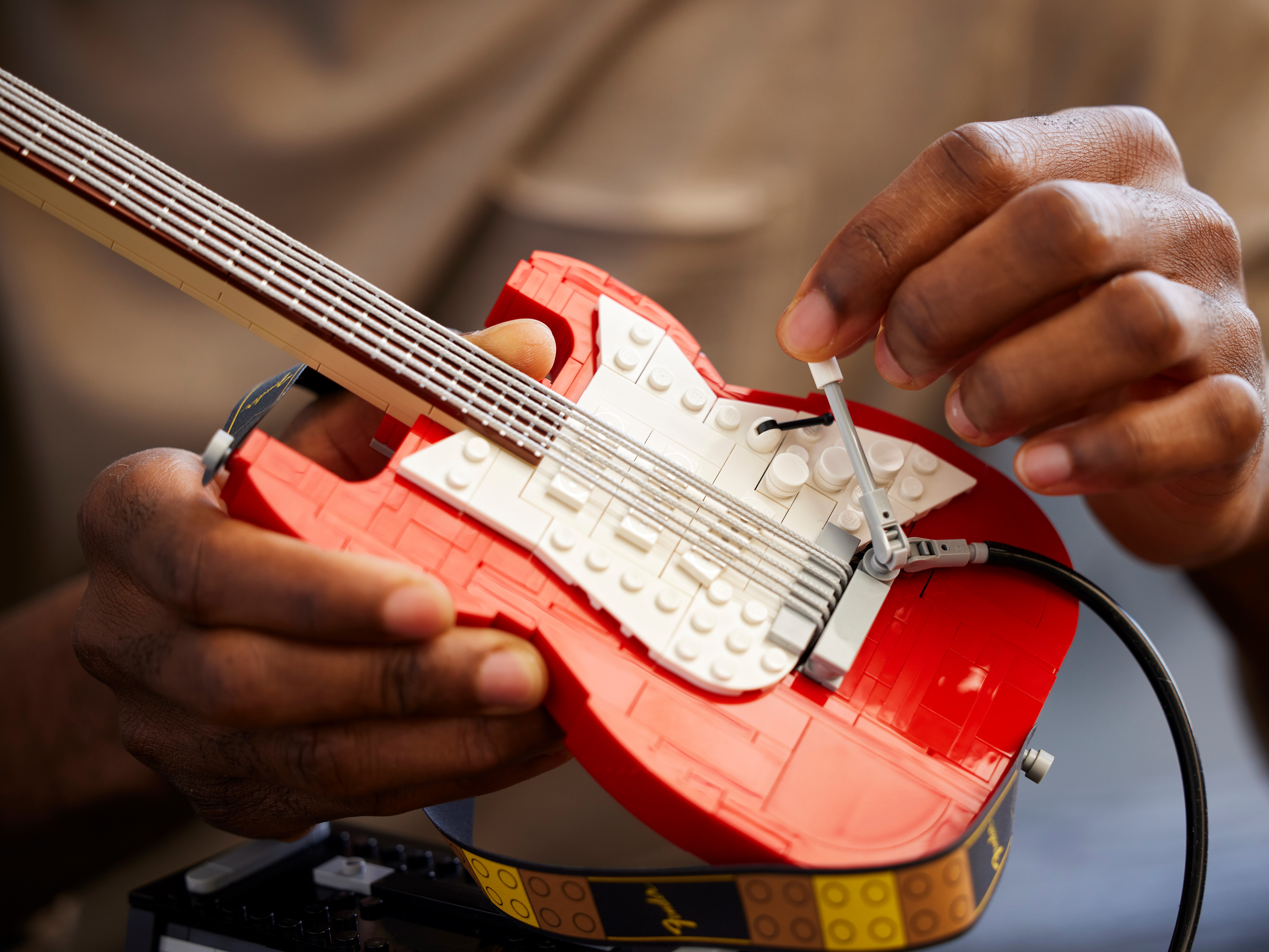 LEGO Acoustic White Guitar Stand Miniature Disney Minifigure Music  Instrument