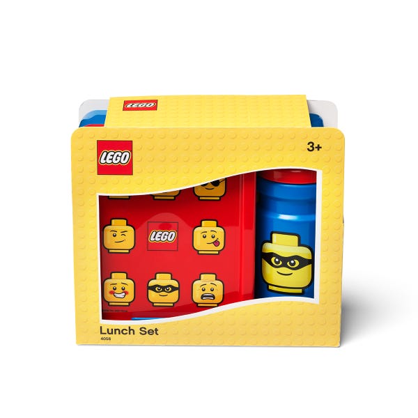 Lego Storage Lunchbox/Water Bottle - Iconic Boy - Green/Blue