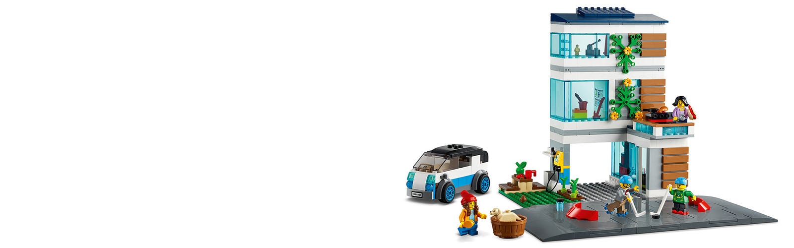 Lego city 60291 la maison familiale, jeu de construction maison écologique  avec des plaques de route et des figurines LEGO60291 - Conforama