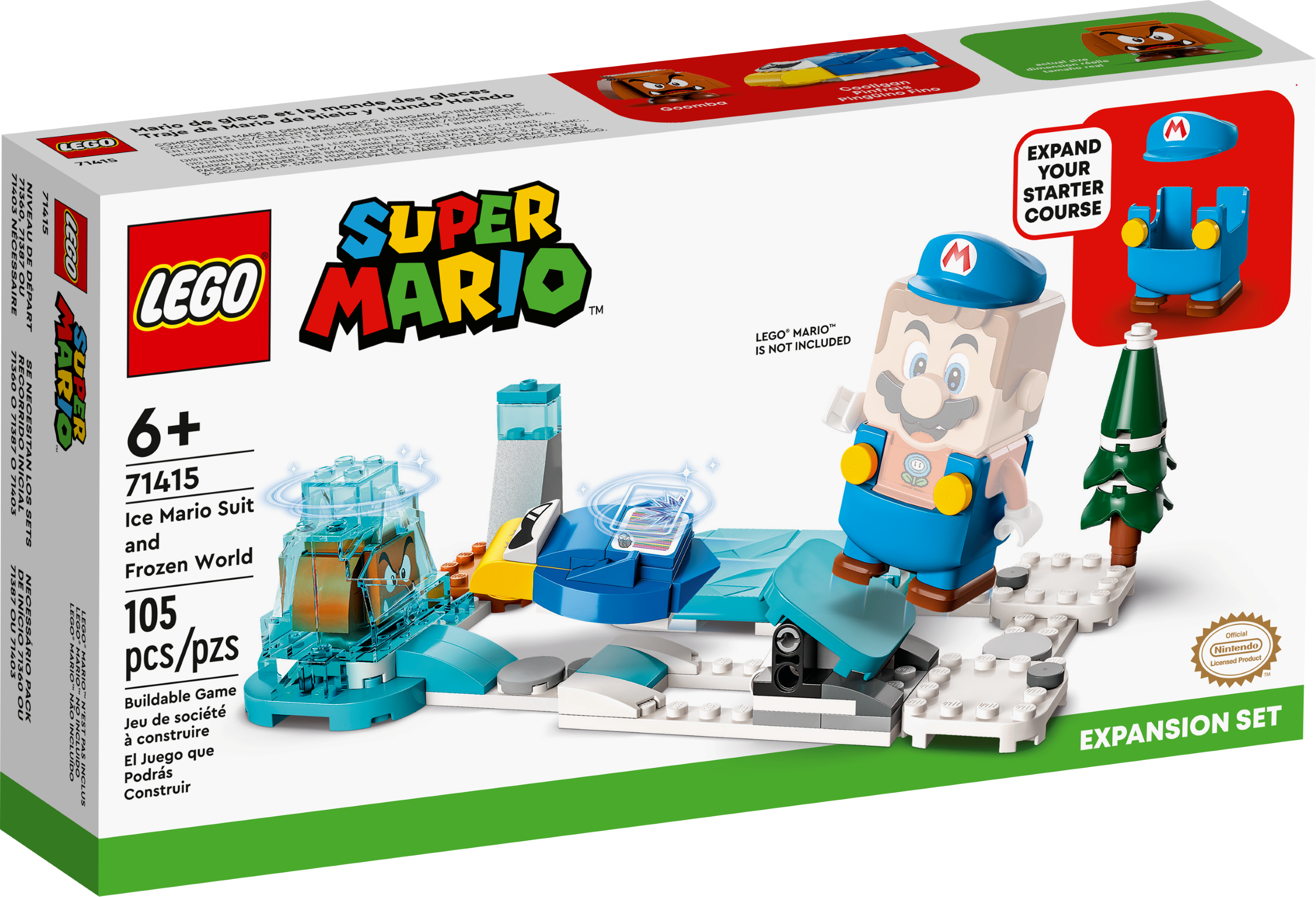 Lego Super Mario Set De Expansión: Traje De Mario De Hielo Y Mundo Helado  71415 De 105 Piezas