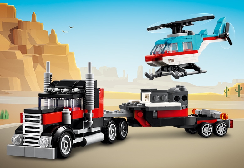 Lego best sale helicopter truck