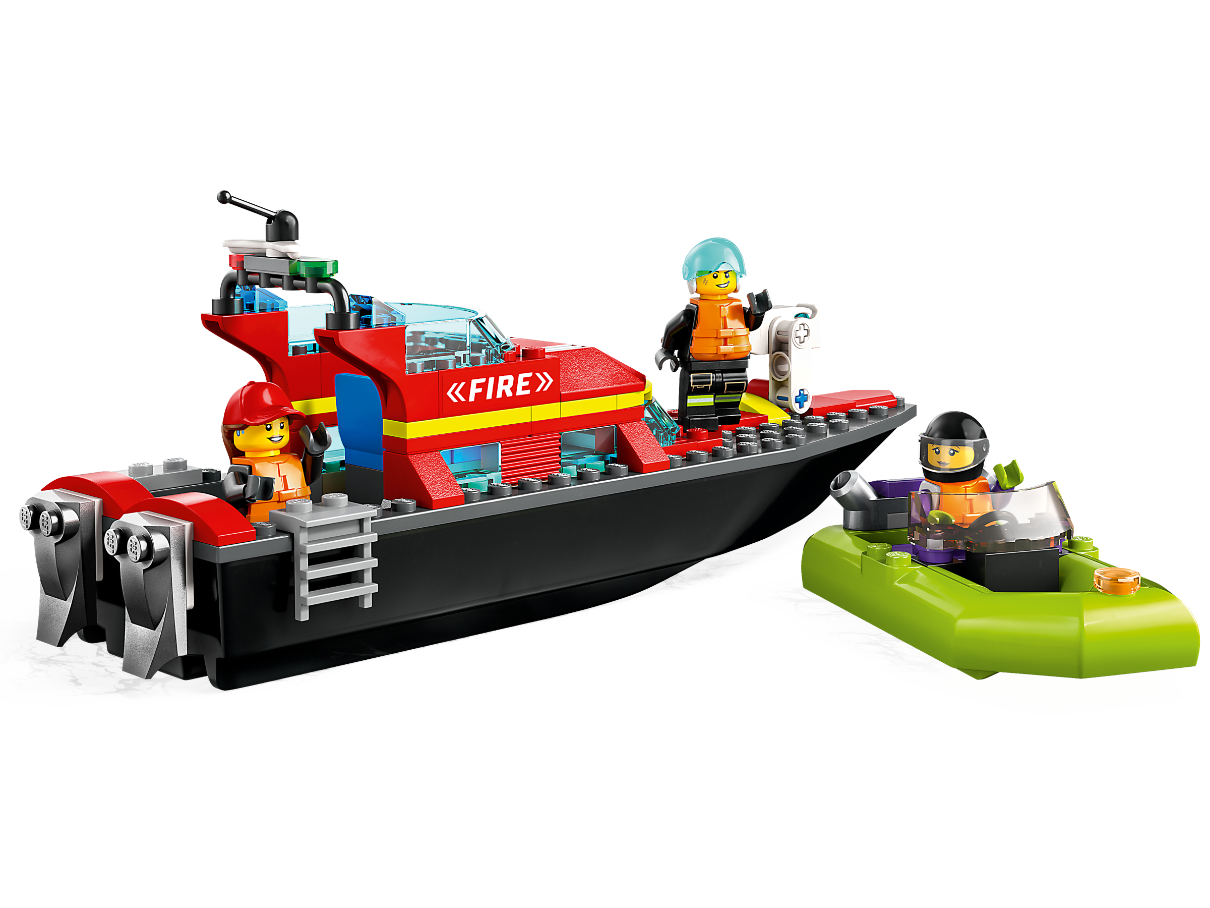 Le bateau de sauvetage des pompiers Lego City 60373 - La Grande Récré