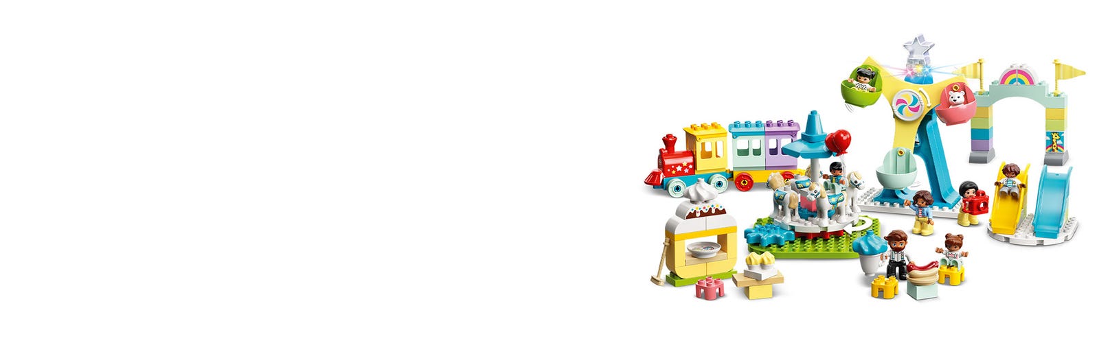 LEGO DUPLO Town 10956 Parco dei Divertimenti, Giocattoli per Bambini di 2  Anni, Parco Giochi con 7 Minifigure e Accessori