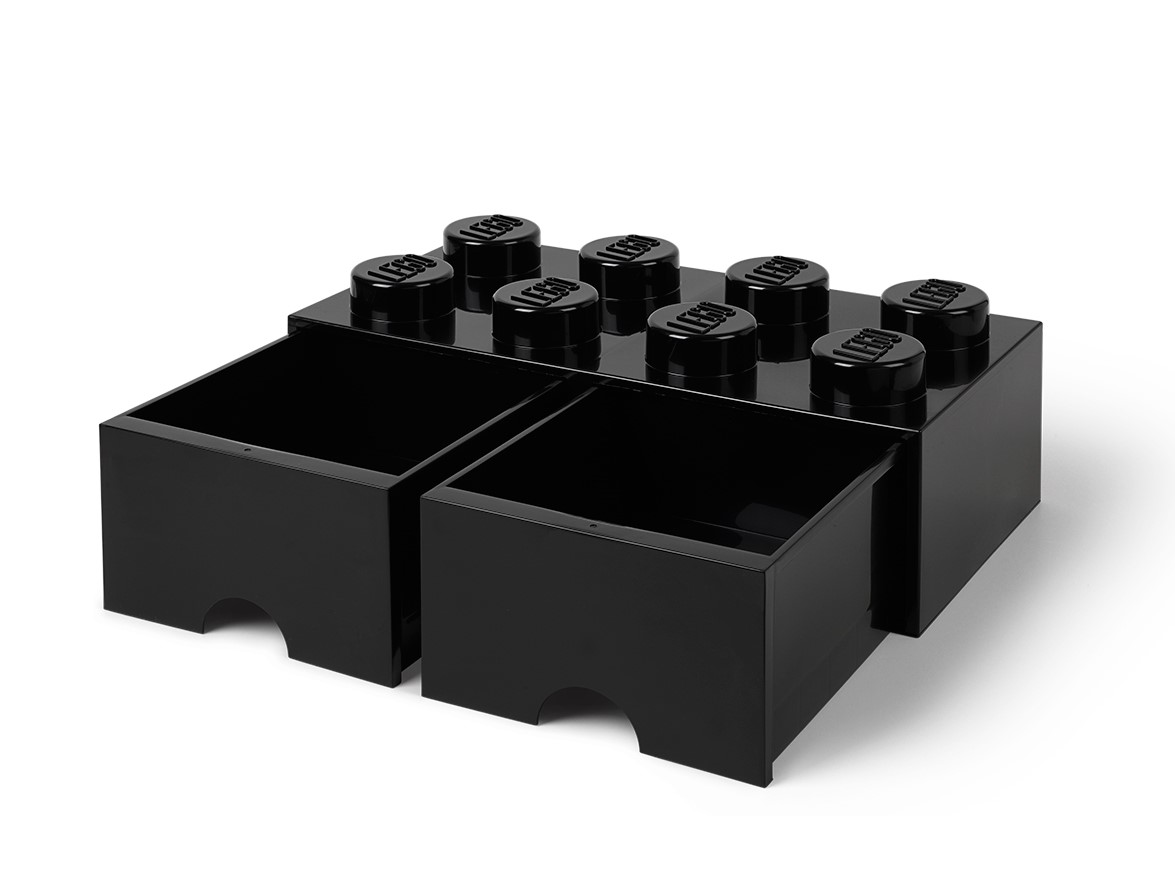 Omada - Brickstore, Black Lego Acrylic Food Storage Container, 67.6 Oz —