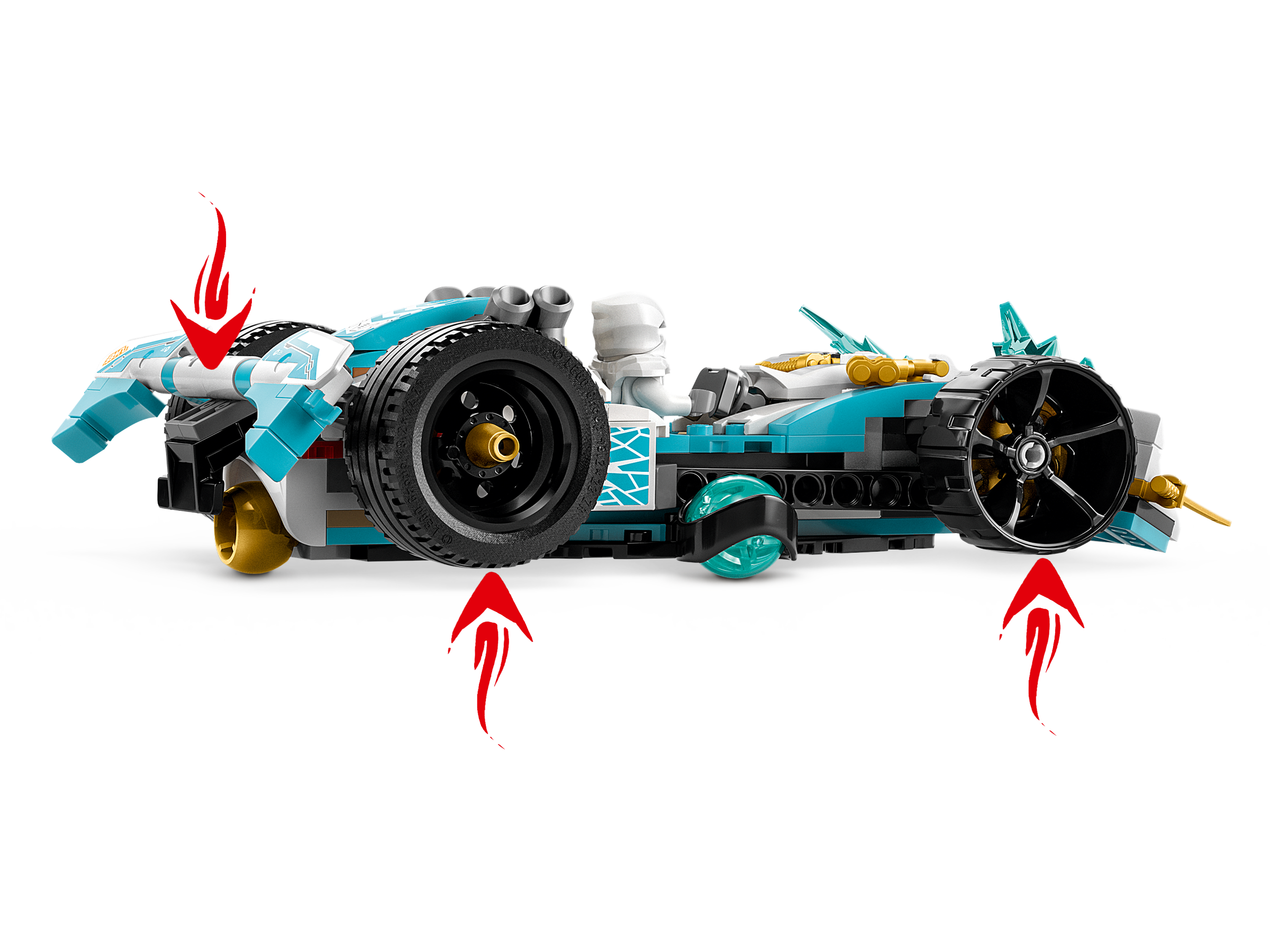 LEGO NINJAGO 71791 Zane's Dragon Power Spinjitzu Race Car Building