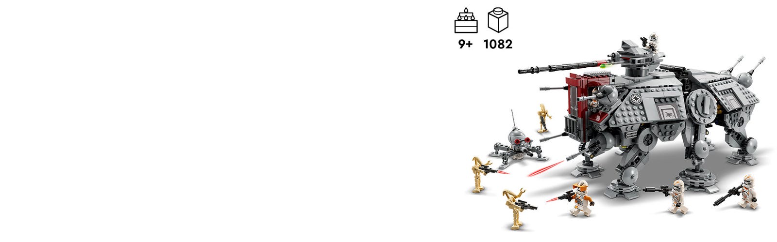 LEGO Star Wars 75337 Le marcheur AT-TE, Jouet avec 5 Minifigurines