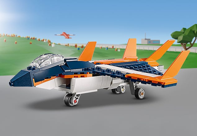 lego Creator 3 in 1 - Jet Supersonico, Elicottero o Motoscafo Costruzioni  per Bambini da 7+ Anni - 31126