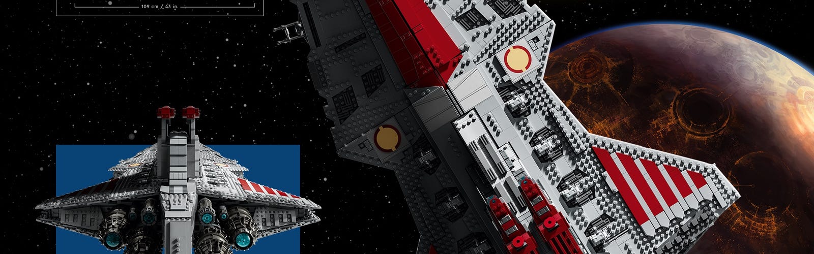 HI-Reeke Star Destroyer Building Block Set Venator Attack Cruiser Building  Kit Gift for Adult Red 