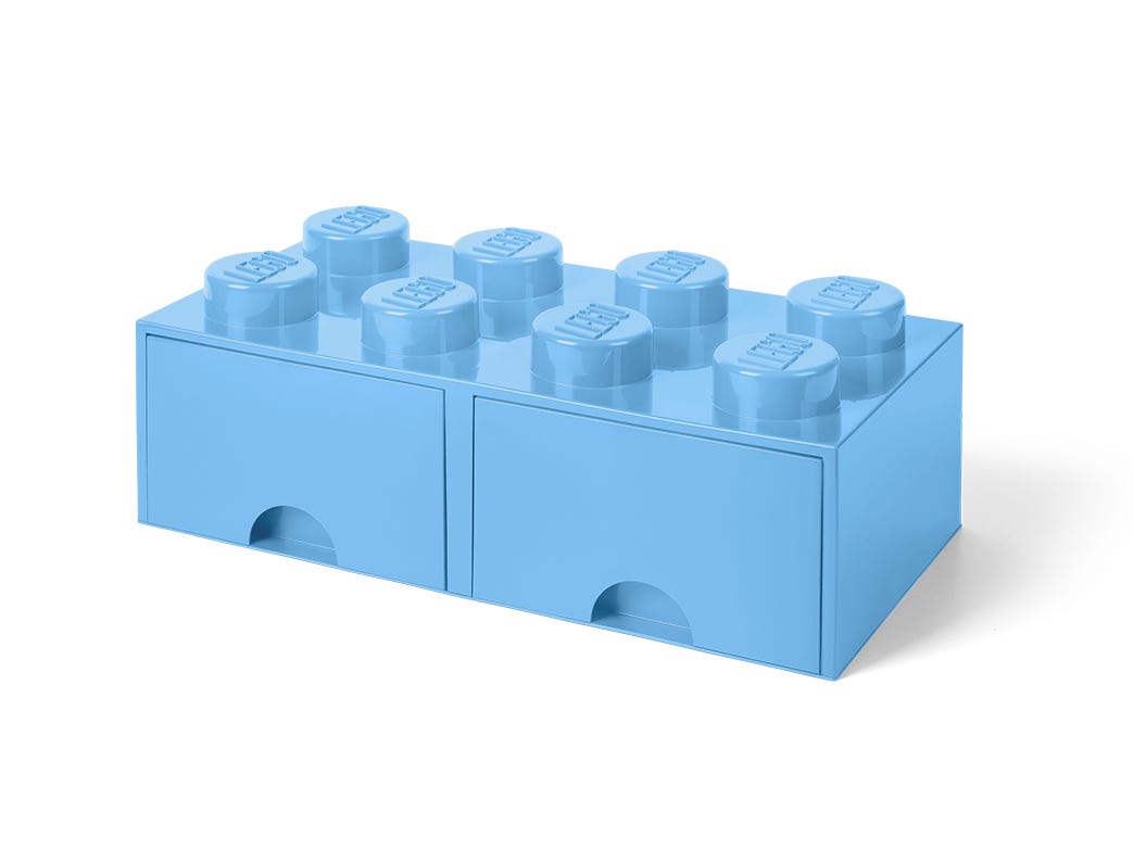 Zdjęcia - Klocki Lego Pudełko z szufladami w kształcie jasnoniebieskiego klocka z 8 wypustkami 