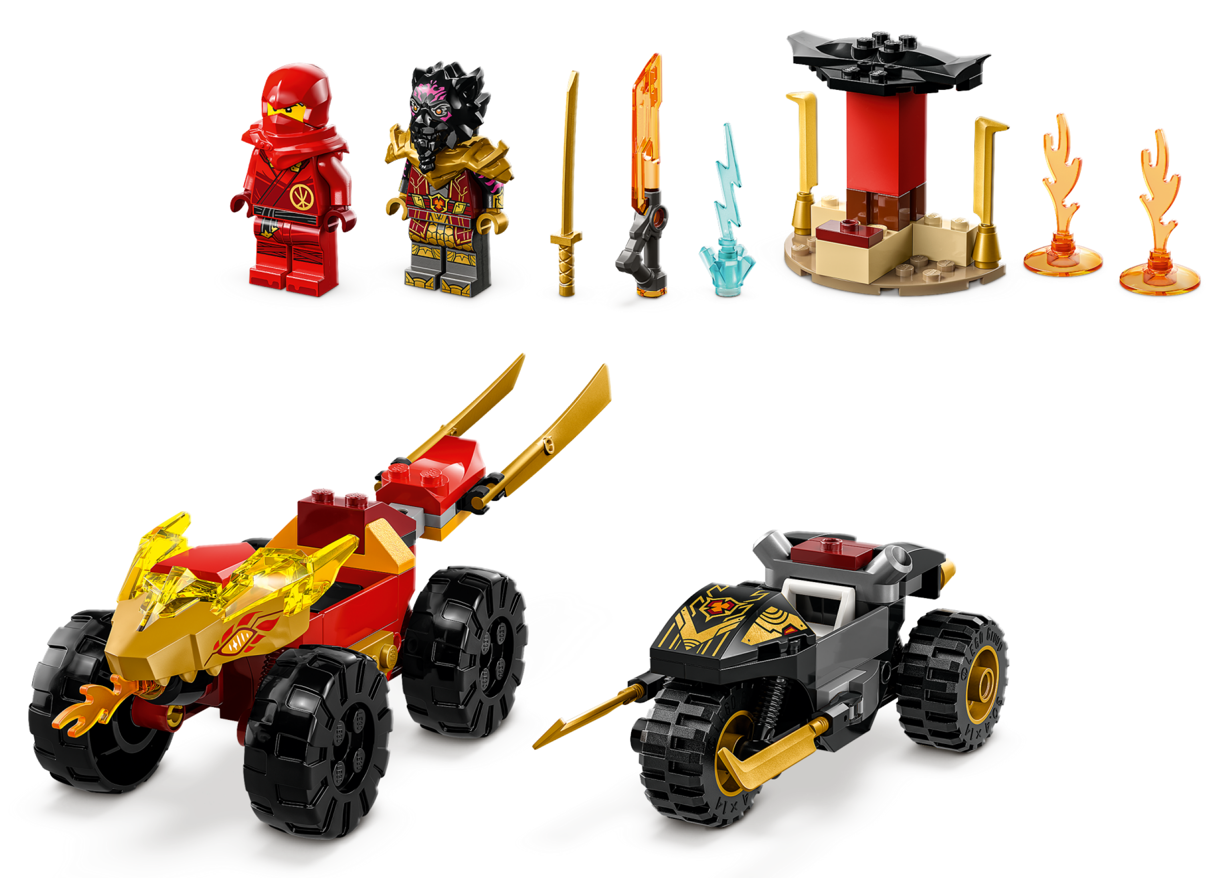 Lego Ninjago: Le Combat En Voiture Et En Moto De Kai Et Ras - 71789