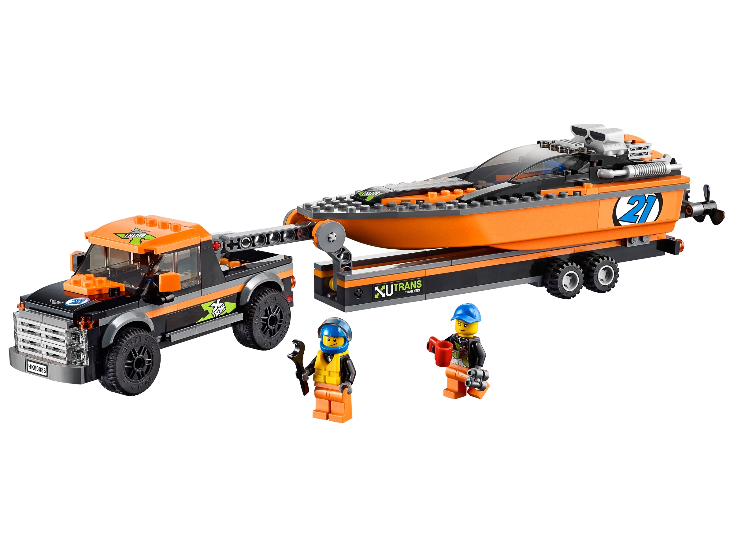 lego truck with boat