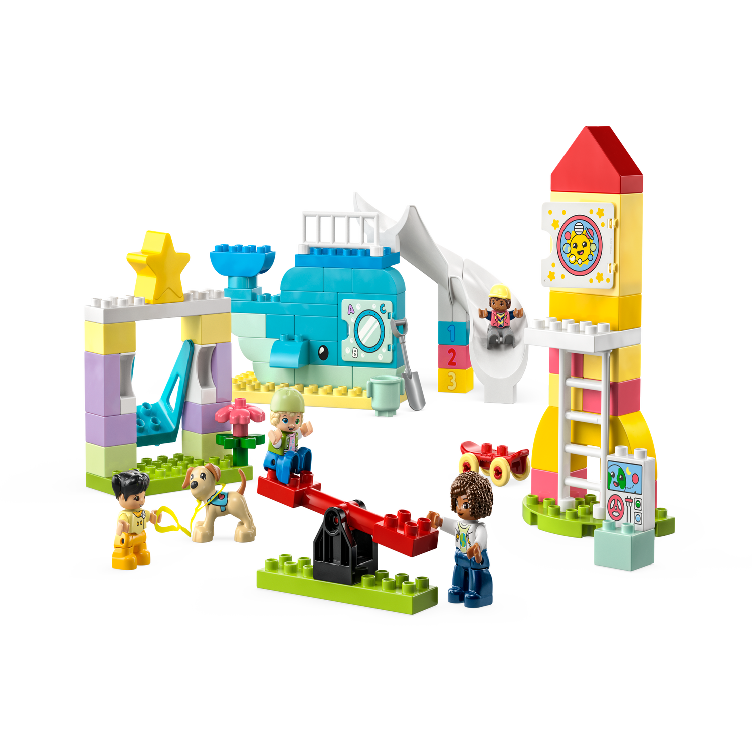 LEGO DUPLO Town Dream Playground 10991 Juego de juguetes de construcción  para niños pequeños, niños y niñas, aprendizaje STEM práctico sobre letras  y