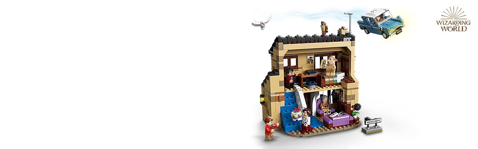 LEGO Harry Potter 4 Privet Drive 75968 House and Ford Anglia Flying Car  Toy, Wizarding World Gifts for Kids, Girls & Boys with Harry Potter, Ron