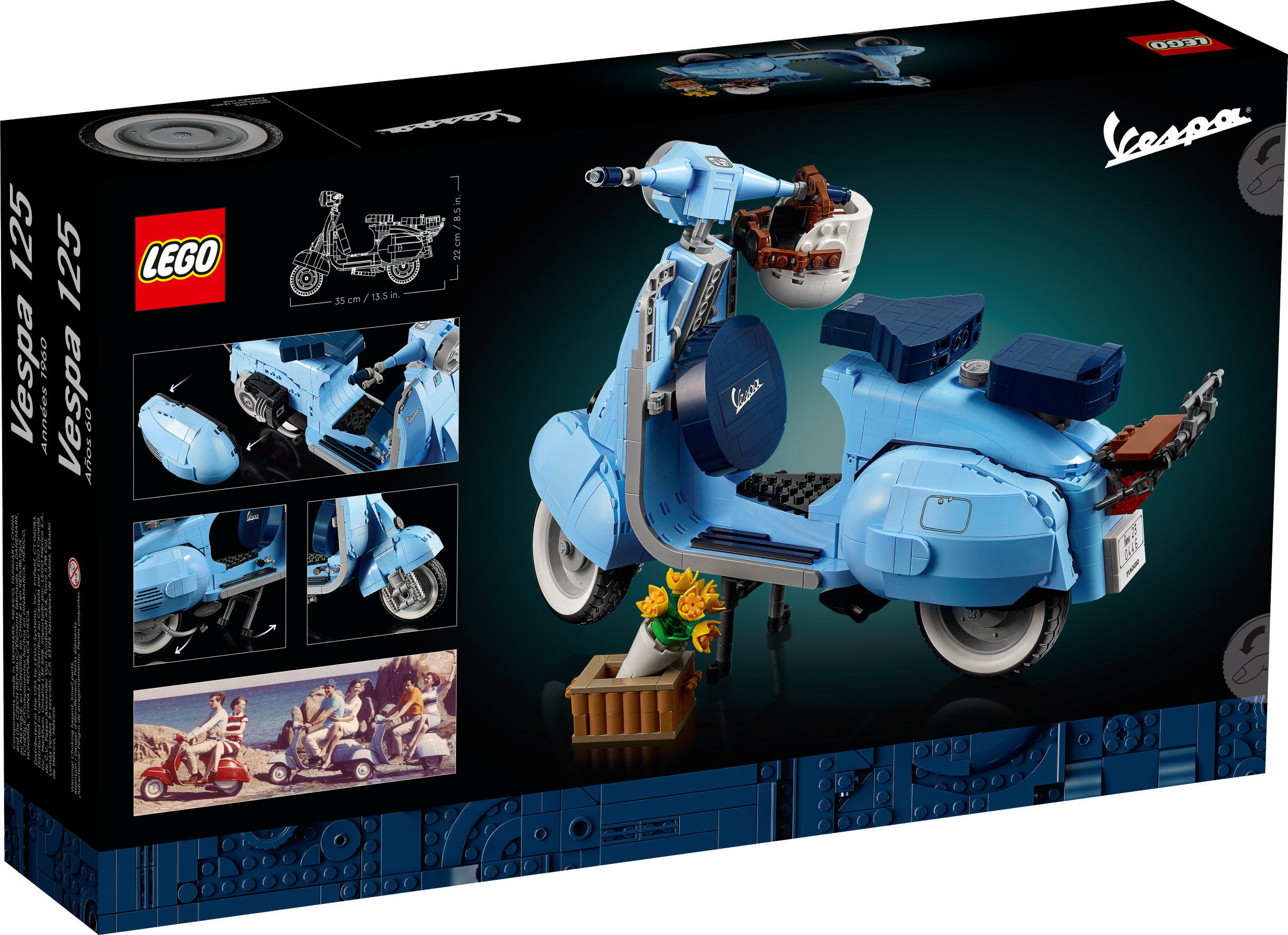  LEGO Icons Vespa 125 Scooter Model Building Kit 10298, Vintage  Italian Iconic Model Moped, Display Home Décor Set for Adults, Relaxing  Creative Hobbies, Gift Idea : Toys & Games