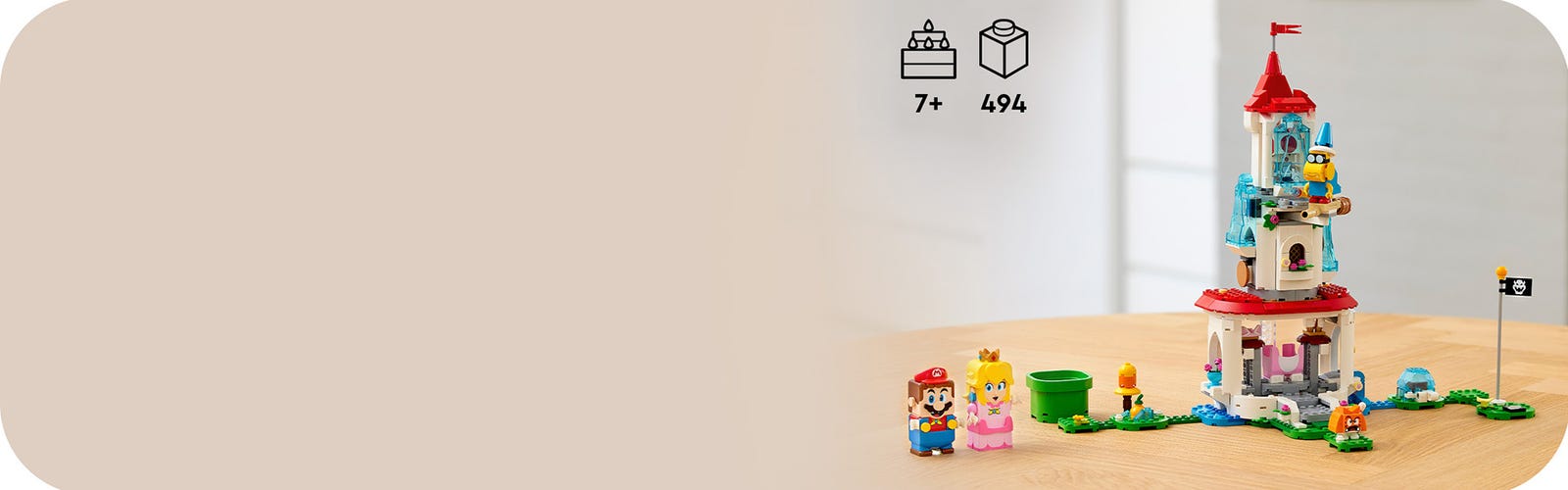 LEGO 71407 Super Mario Ensemble d'Extension La Tour Gelée et le Costume de  Peach Chat, Figurine Toad, Jouet Château, Enfants 8 A - ADMI