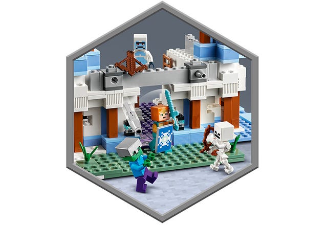 LEGO® 21186 Minecraft Le Château de Glace, Jouet avec Épée en Diamant dès 8  ans, avec Figurines de Squelette et Zombie - Cdiscount Jeux - Jouets