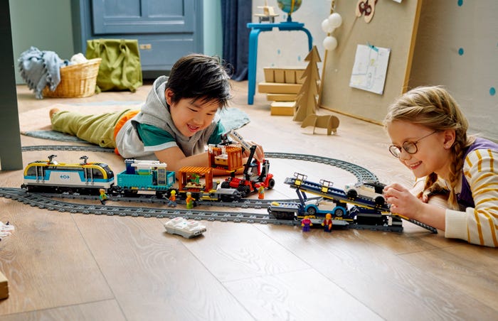 Train electrique pour enfants -16 accessoires de rails , cadeau de noël  pour tout-petits 3+ ans, bleu - Conforama