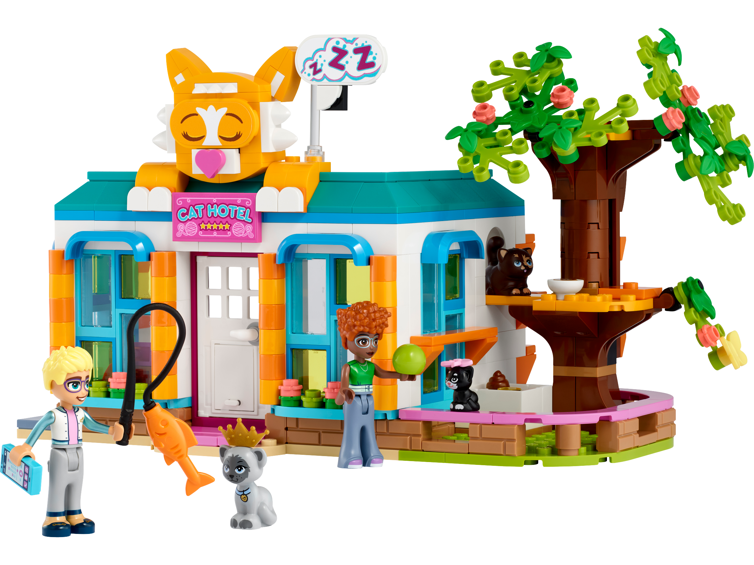 Aannames, aannames. Raad eens toezicht houden op Onhandig Kattenhotel 41742 | Friends | Officiële LEGO® winkel NL