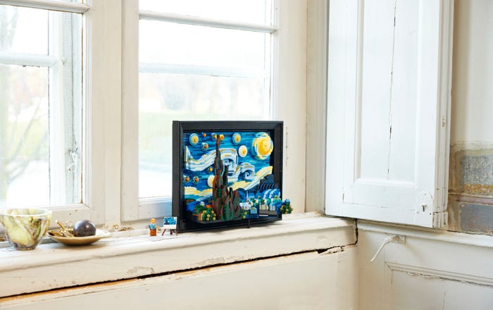 vincent van gogh's starry night is being turned into a 1,552-piece LEGO set