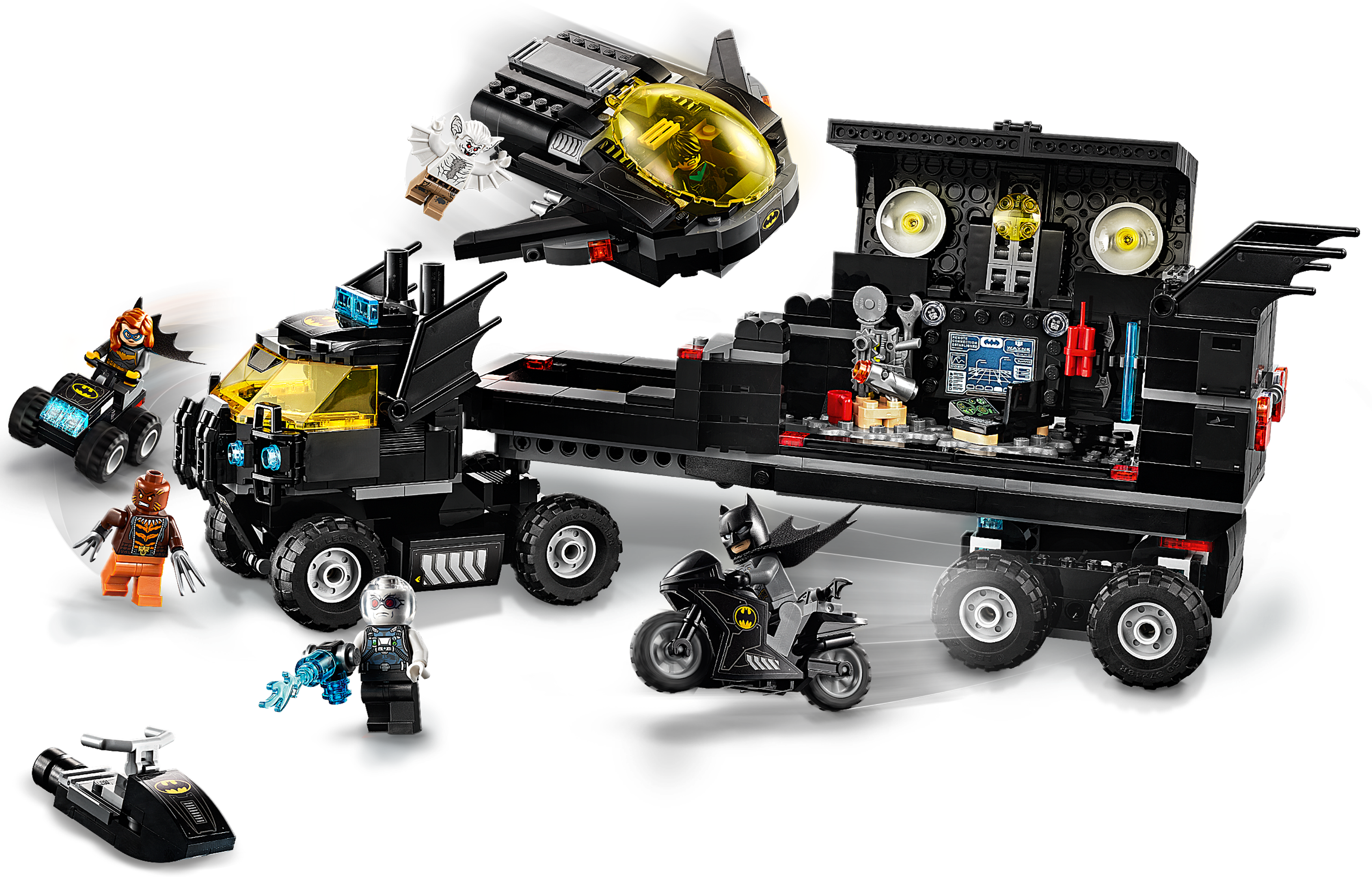 LEGO DC Mobile Bat Base 76160 Batman Building Toy, Gotham City Batcave  Playset and Action Minifigures, Great 'Build Your Own Truck' Batman Gift  for