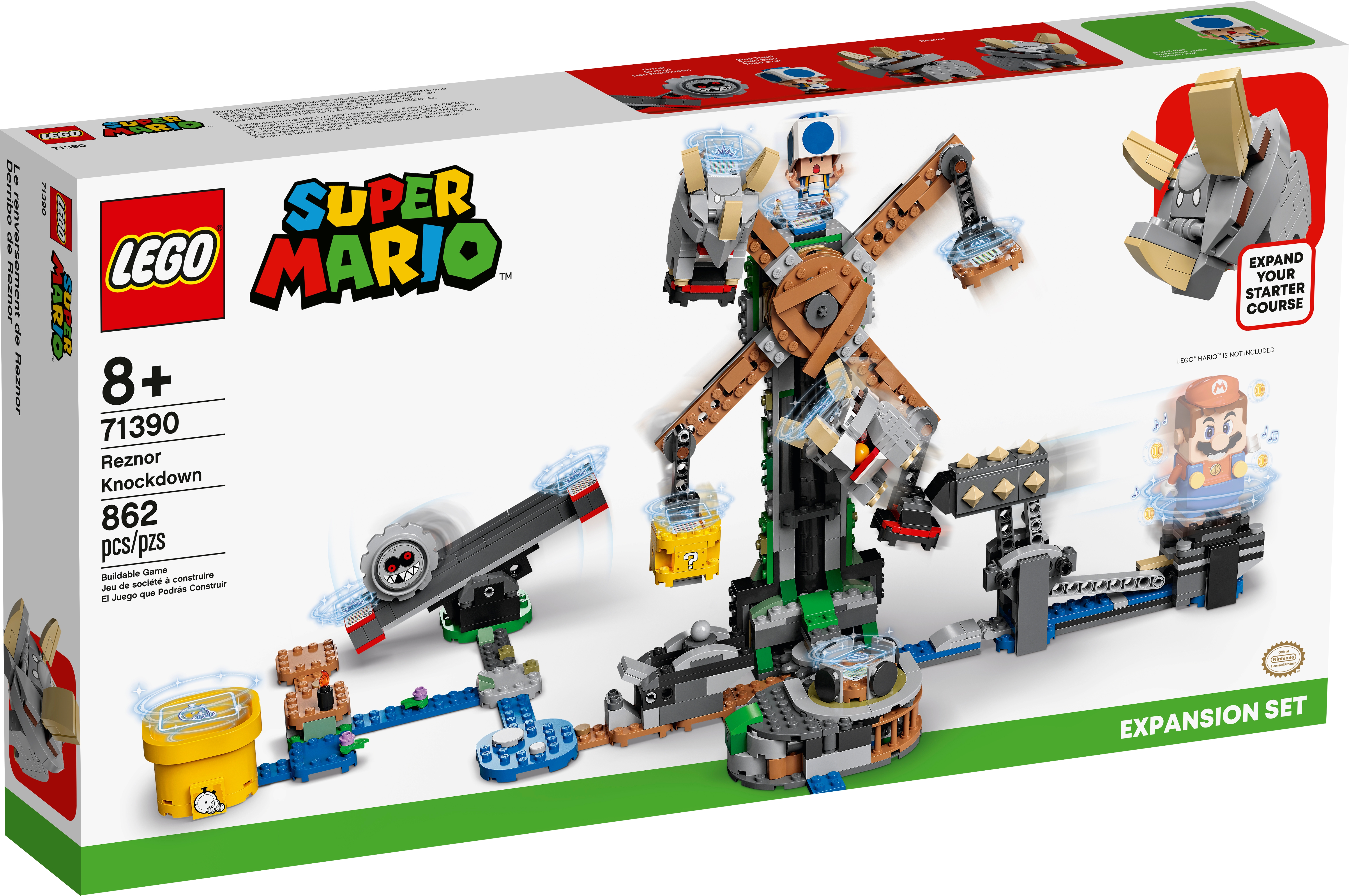 LEGO Super Mario Reznor Knockdown Expansion Set 71390 Building Toy Playset  for Kids (862 Pieces) 