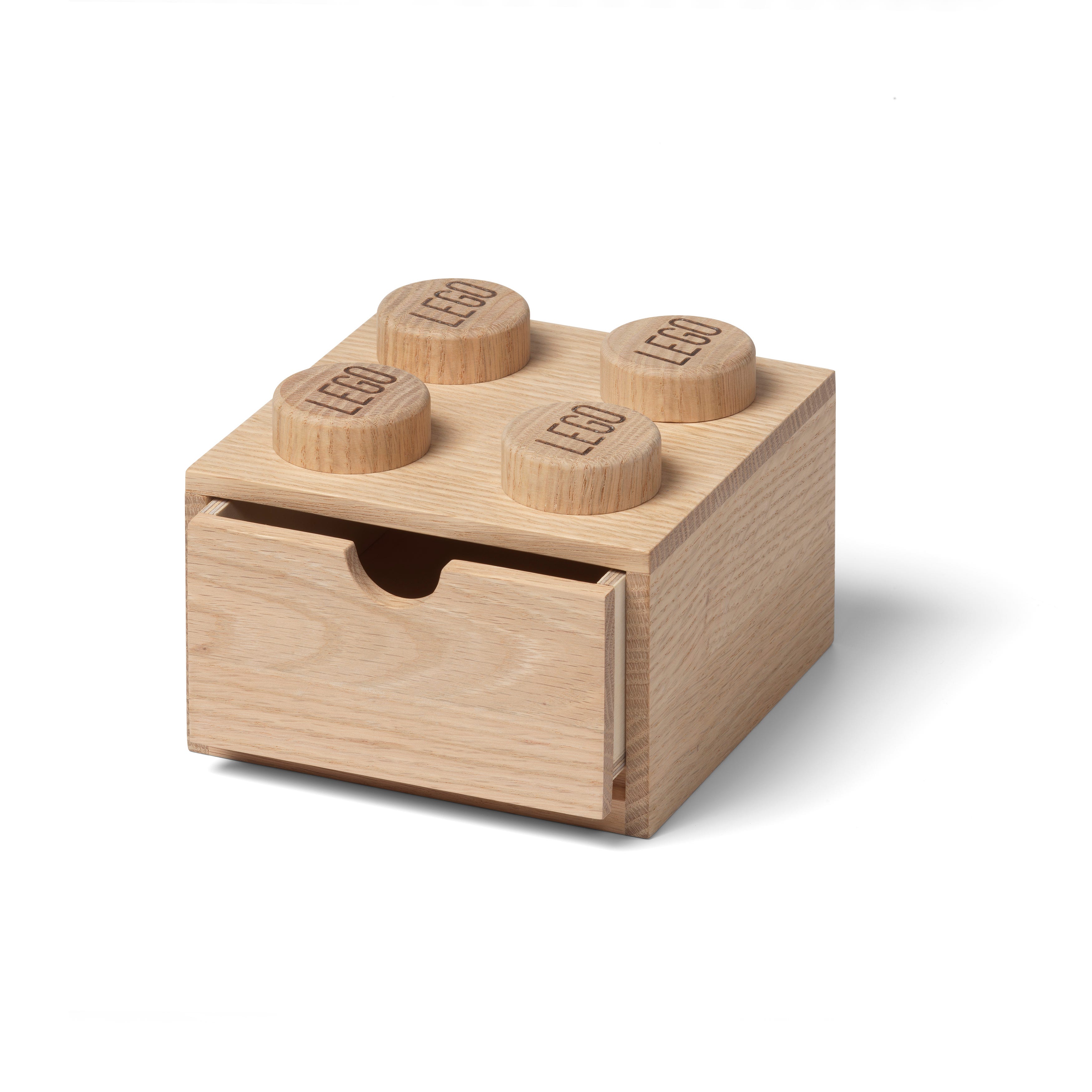 Zdjęcia - Klocki Lego Drewniana szufladka z 4 wypustkami - jasny dąb 