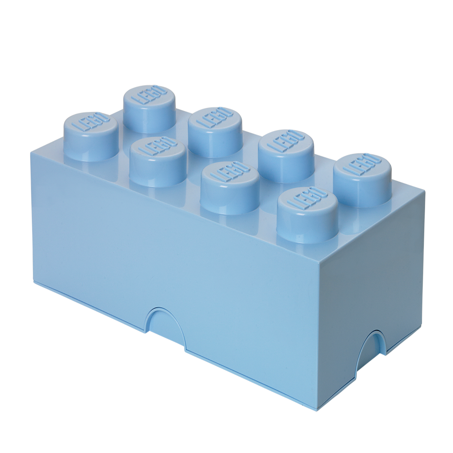 Set of Two Large and Small Blue Lego Shaped Toy Storage Containers